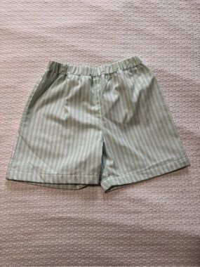 The Beaufort Bonnet Company Mint and White Striped Kids Shorts